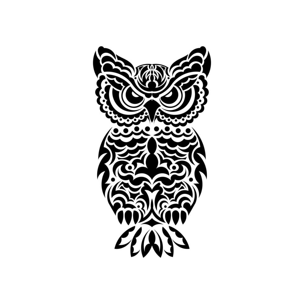 tatouage de hibou. bon pour les tirages. isolé. vecteur