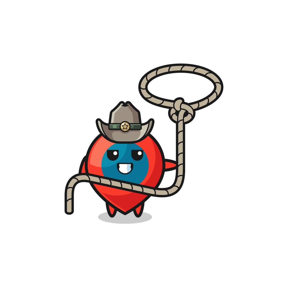 le symbole de localisation cowboy avec corde de lasso vecteur