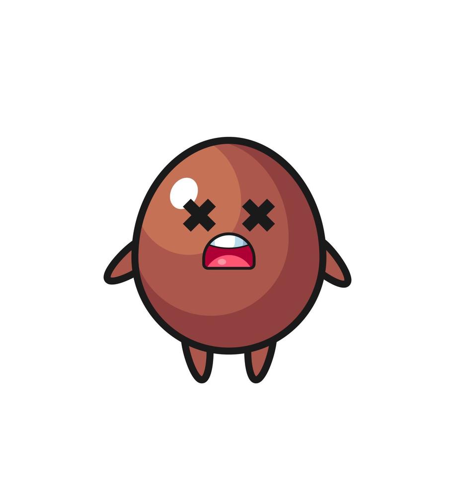 le personnage de mascotte d'oeuf en chocolat mort vecteur