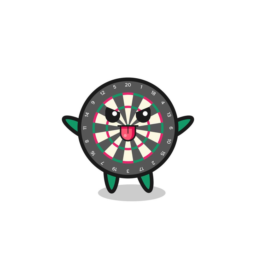 personnage de jeu de fléchettes coquin dans une pose moqueuse vecteur