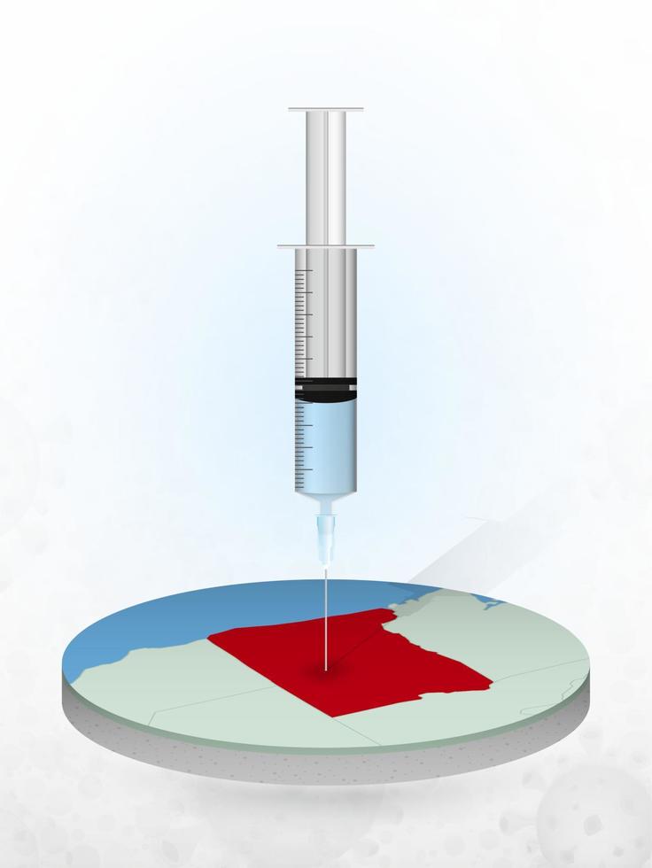 vaccination de l'oregon, injection d'une seringue dans une carte de l'oregon. vecteur