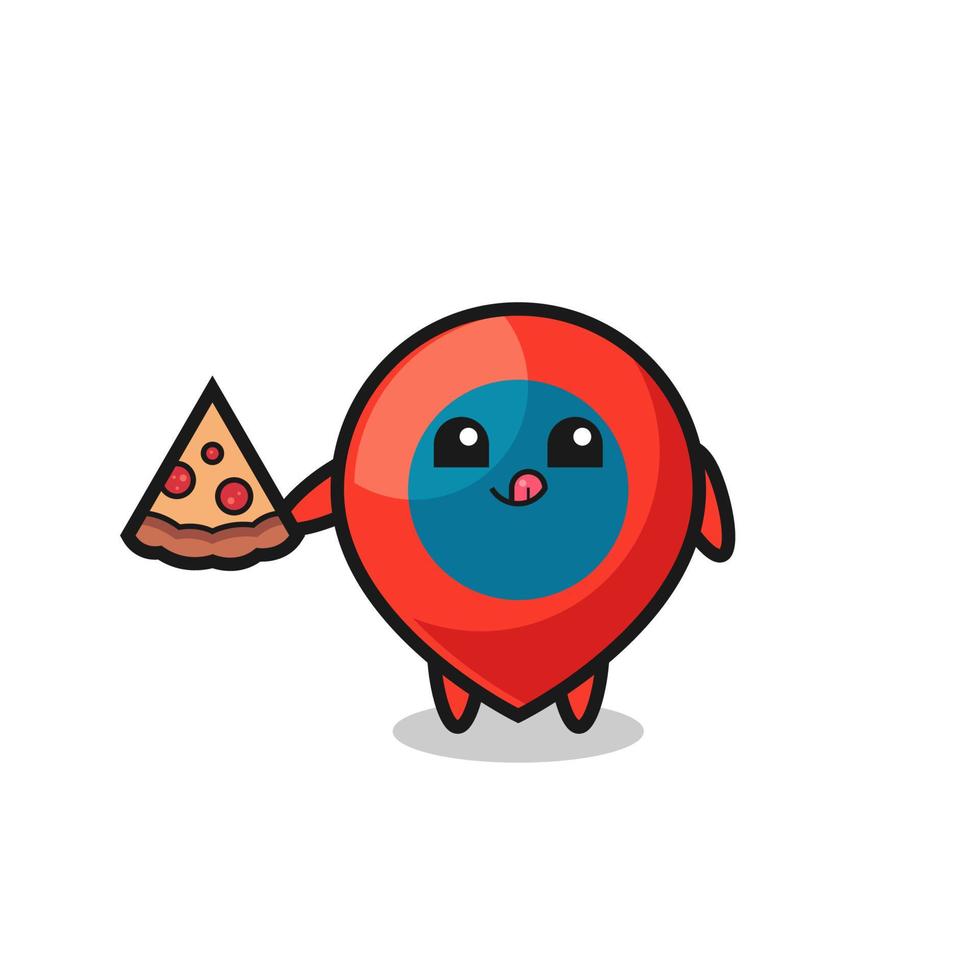 mignon, emplacement, symbole, dessin animé, manger, pizza vecteur