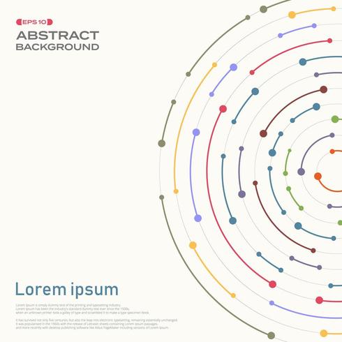 Lignes radiales colorées abstraites avec motif à pois vecteur