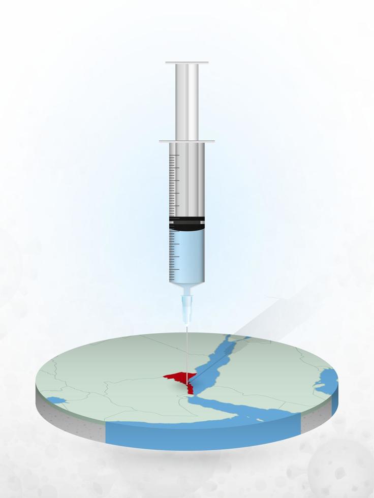 vaccination de l'érythrée, injection d'une seringue dans une carte de l'érythrée. vecteur