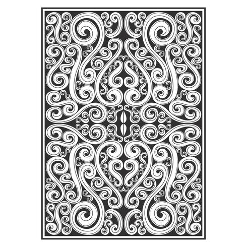 Motif botanique orné de lignes tourbillonnantes vecteur