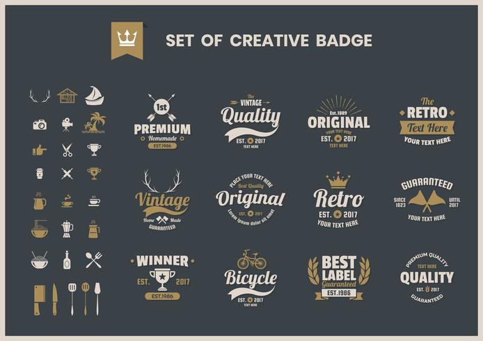 Set de badges d&#39;affaires rétro créatif vecteur