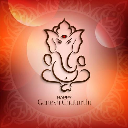 Fond Ganesh Chaturthi rouge vif vecteur