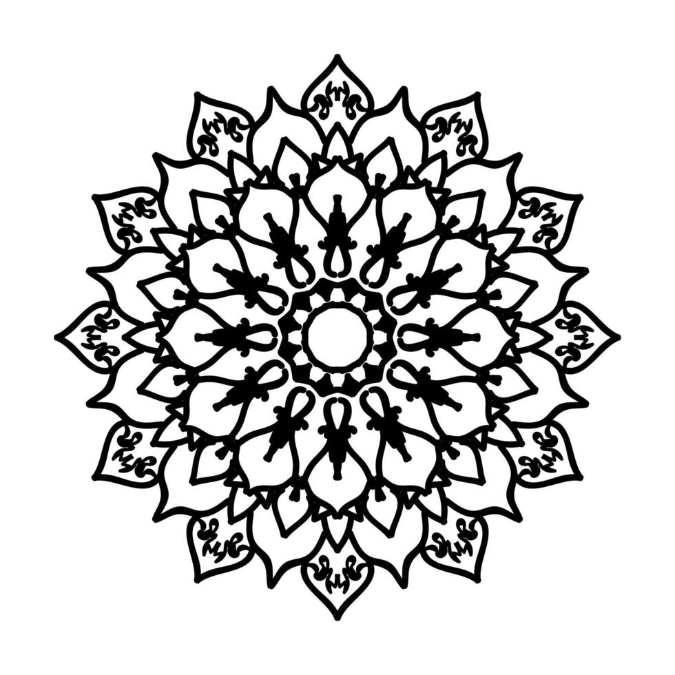 mandala dessiné à la main. décoration en ornement de doodle oriental ethnique. vecteur