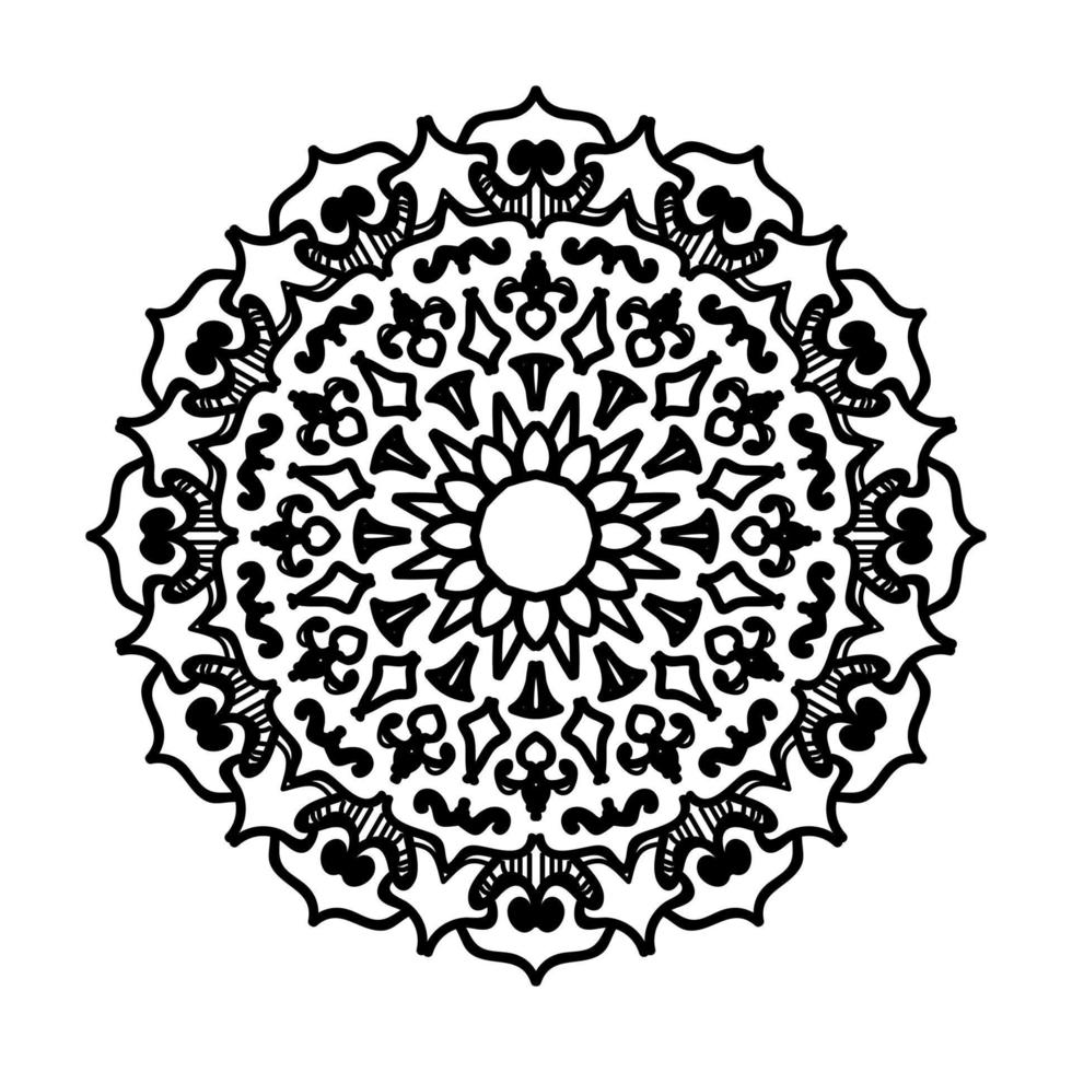 mandala dessiné à la main. décoration en ornement de doodle oriental ethnique. vecteur