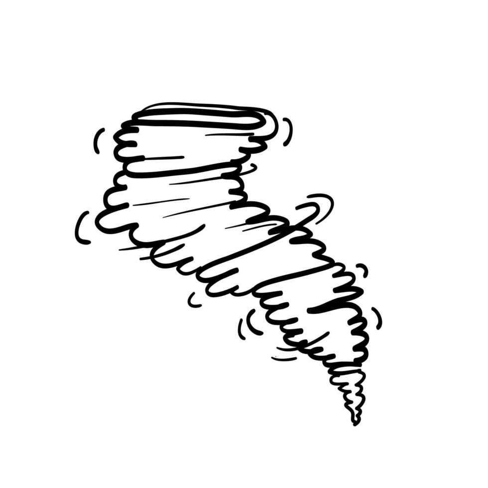 nature d'icônes de vent, illustration qui coule de vague avec style de dessin animé de doodle dessiné à la main isolé sur fond blanc vecteur