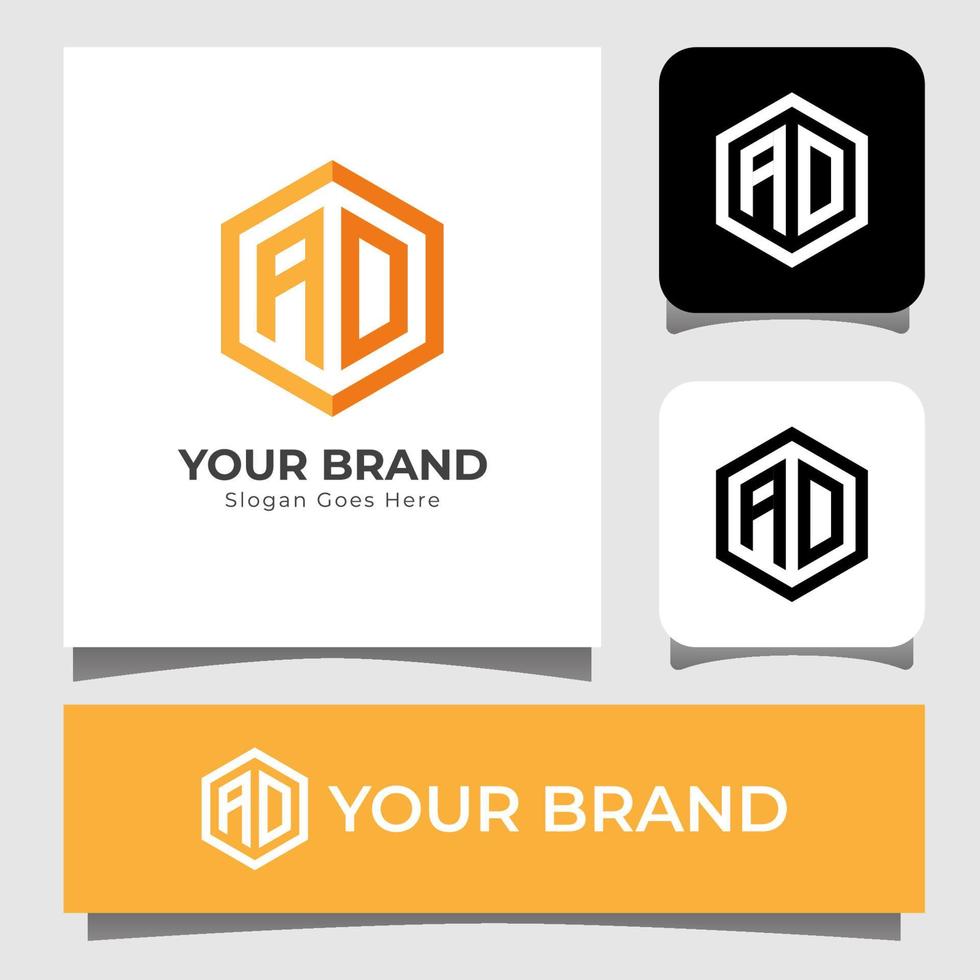 monogramme lettre initiale annonce pour votre logo d'identité de marque, logo moderne simple vecteur