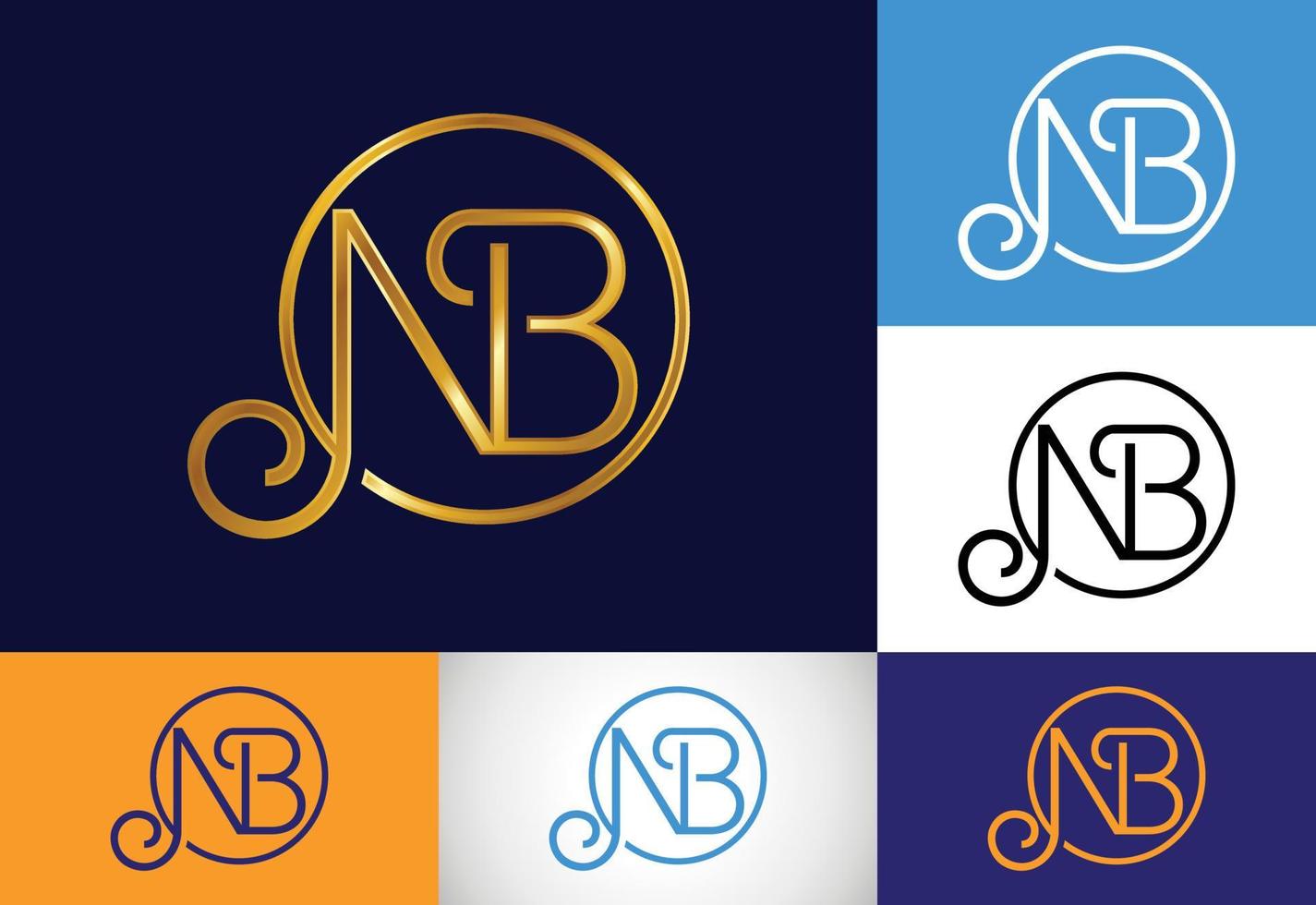 vecteur de conception de logo initial lettre monogramme nb. symbole de l'alphabet graphique pour les entreprises