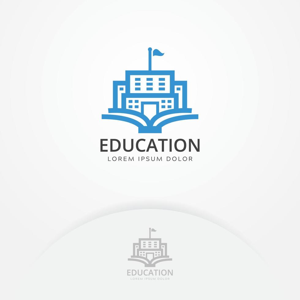 création de logo de bâtiment d'éducation vecteur