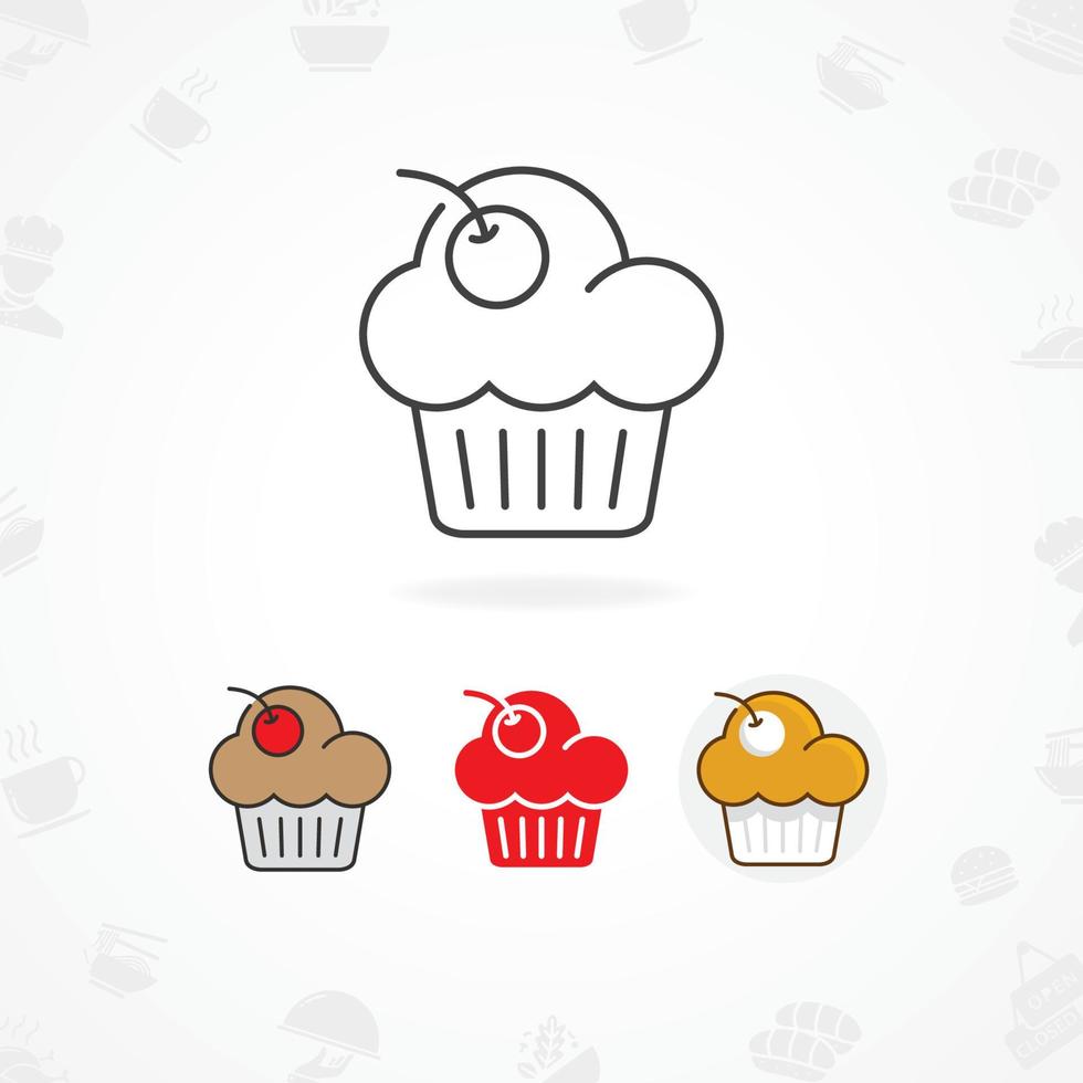 conception d'icône de muffin vecteur