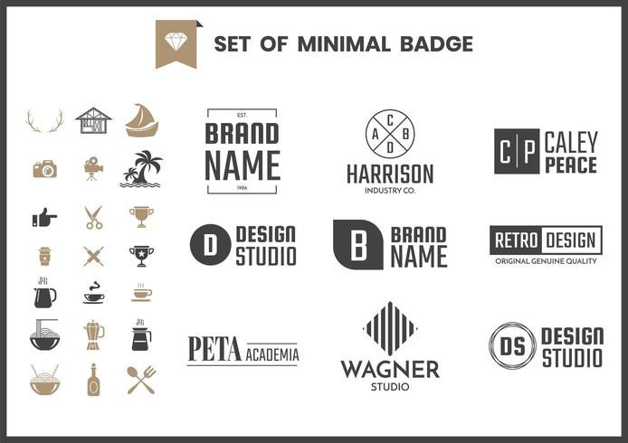 Set de badges de logo minimaliste moderne vecteur