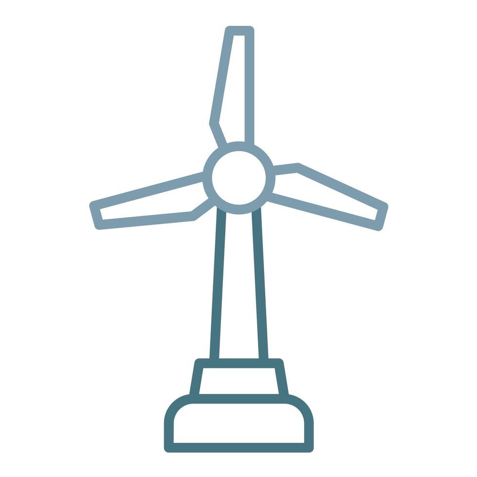 icône de deux couleurs de la ligne d'énergie éolienne vecteur