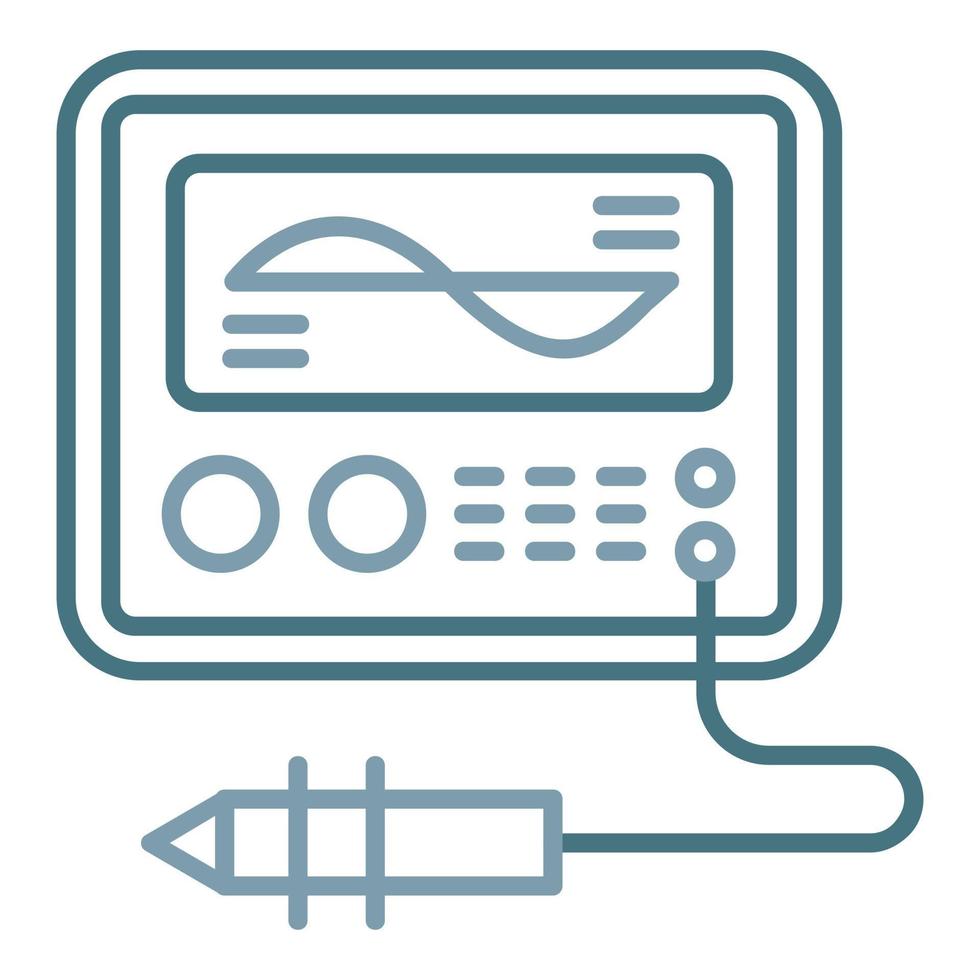 ligne oscilloscope icône deux couleurs vecteur