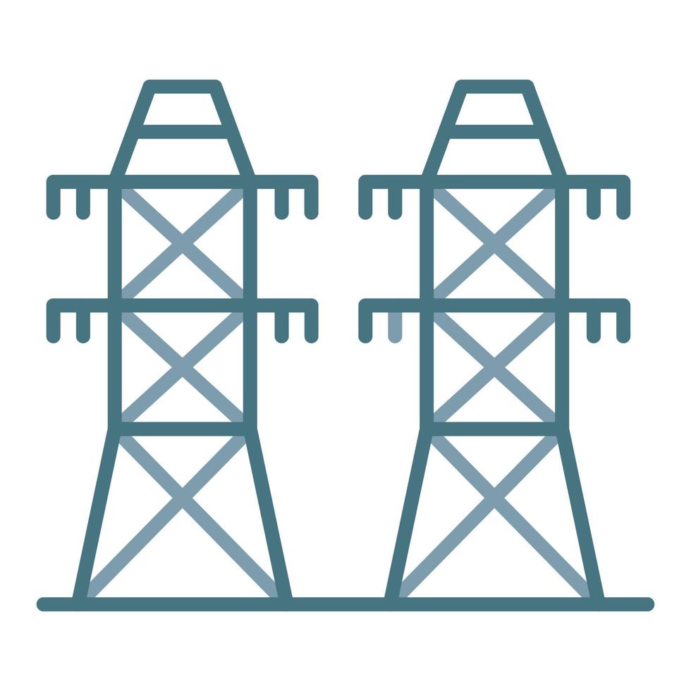 icône de deux couleurs de la ligne d'énergie électrique vecteur