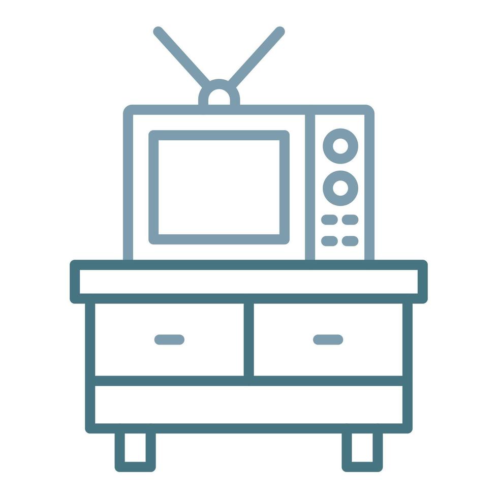icône de ligne de meuble tv vecteur