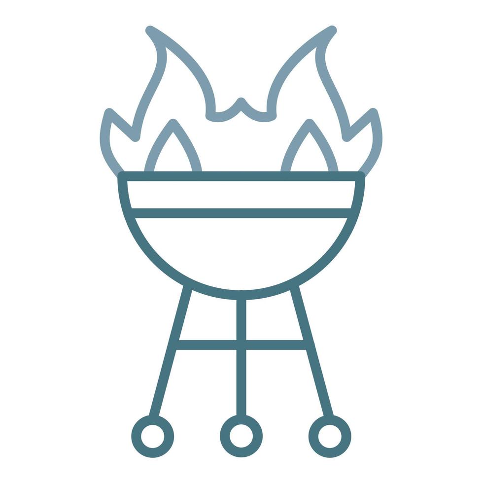 icône de deux couleurs de ligne de barbecue vecteur