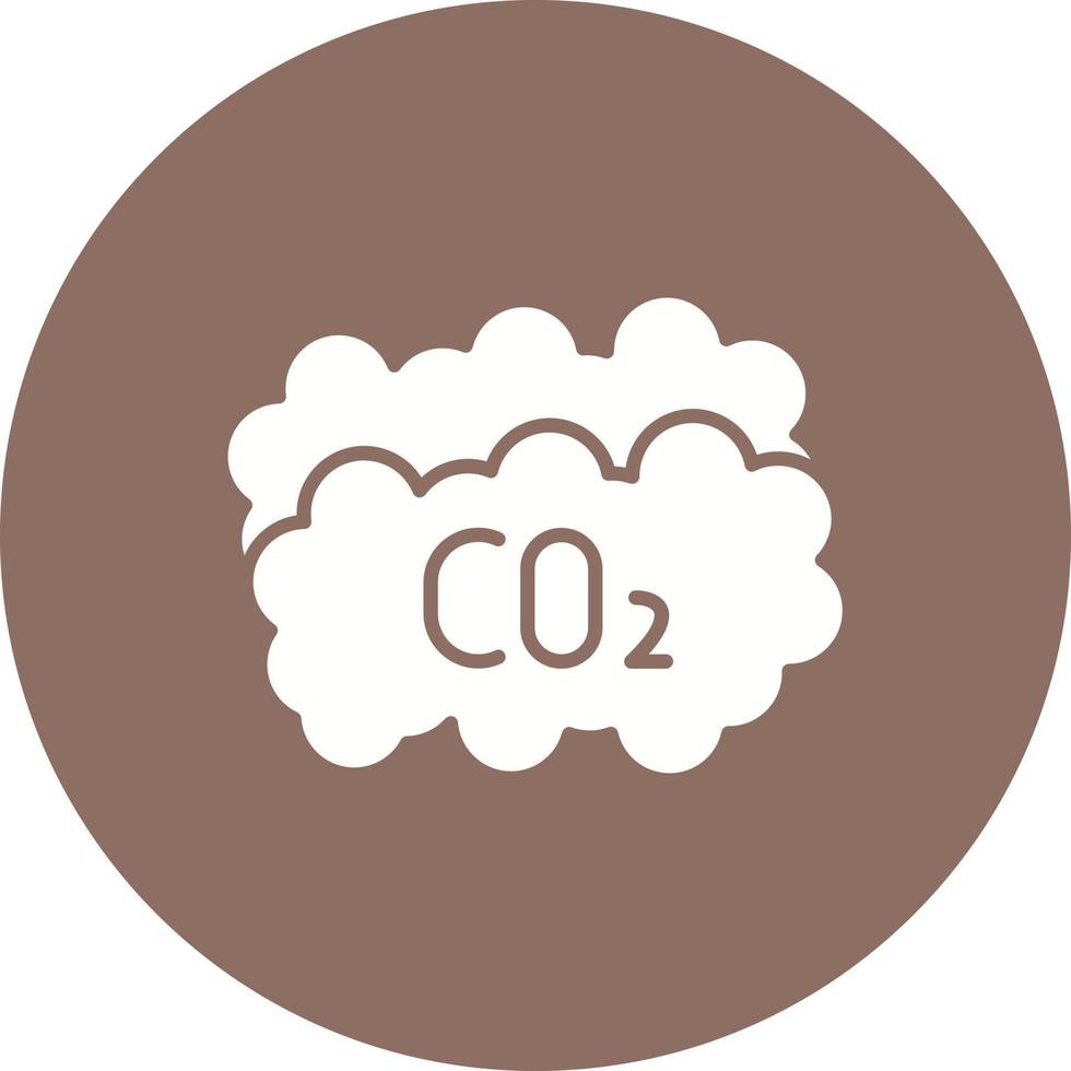 icône de fond de cercle de glyphe de dioxyde de carbone vecteur