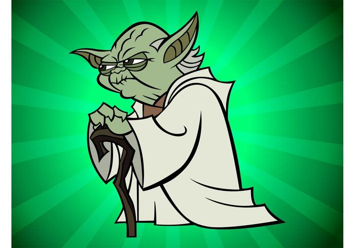 Dessin animé yoda vecteur