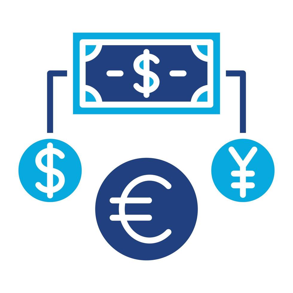 icône de deux couleurs de glyphe d'échange d'argent vecteur