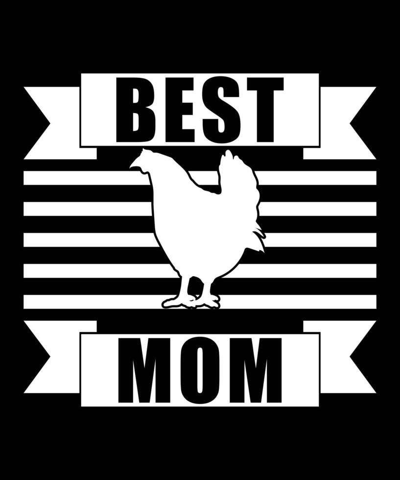 meilleur design de t-shirt de typographie de maman de poulet vecteur