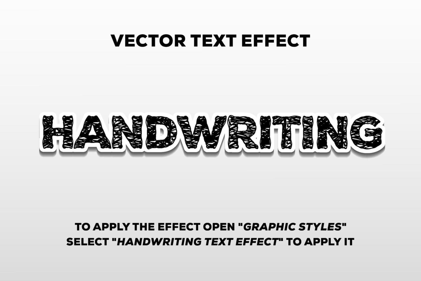 effet de texte vectoriel d'écriture manuscrite entièrement modifiable