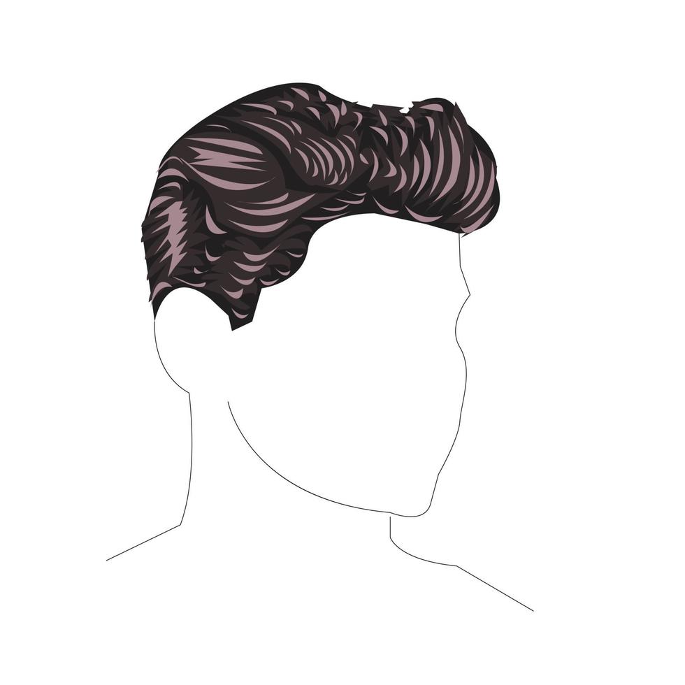 illustration vectorielle d'un garçon en tête de silhouettes, cheveux d'arts vecteur