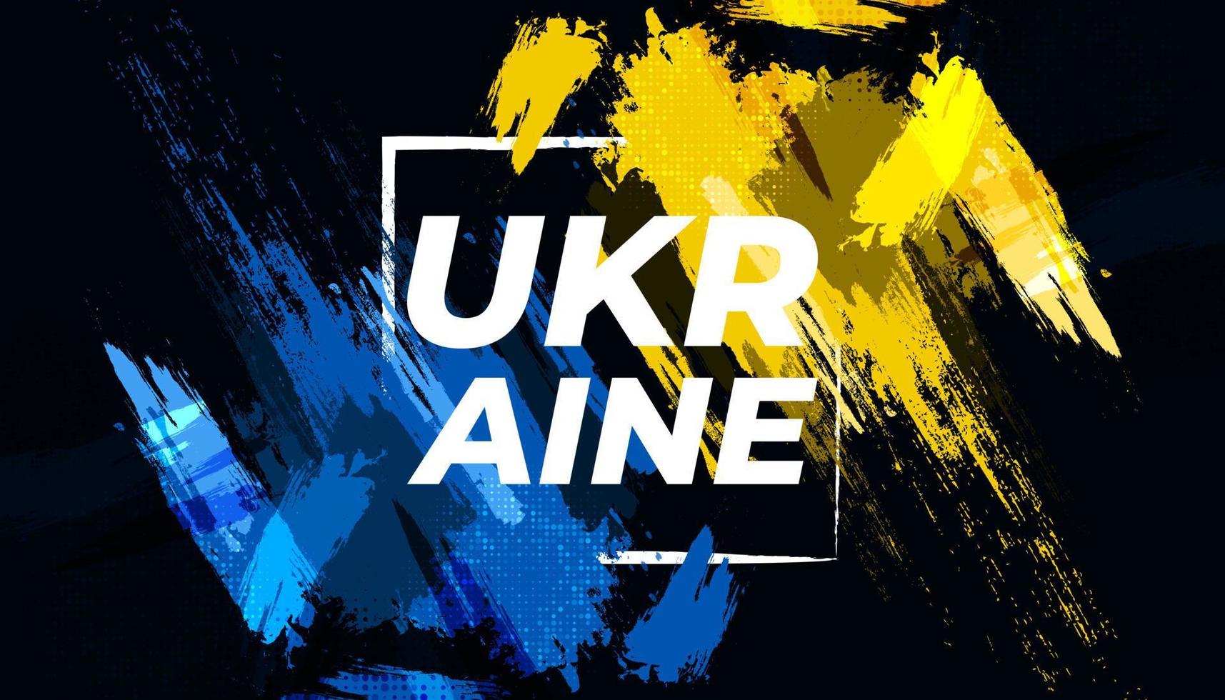 drapeau de l'ukraine avec concept de brosse. drapeau de l'ukraine dans le style grunge. pinceau peint à la main drapeau du pays ukraine vecteur