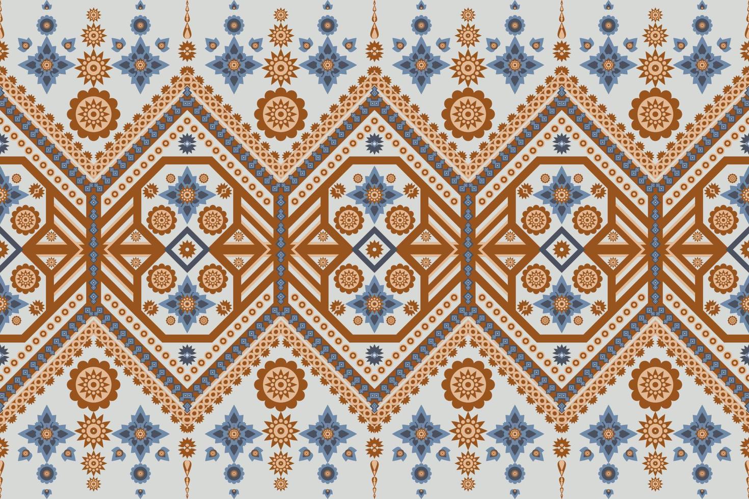 conception de motifs géométriques ethniques orientaux traditionnels pour le fond tapis papier peint vêtements wrap batik tissu illustration vectorielle style de broderie. vecteur