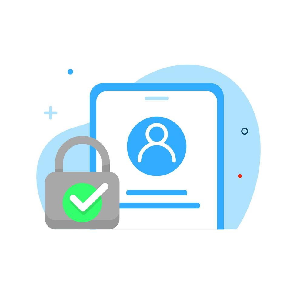 identité, les informations de compte sont sûres concept illustration design plat vecteur eps10. élément graphique moderne pour la page de destination, l'interface utilisateur d'état vide, l'infographie, l'icône