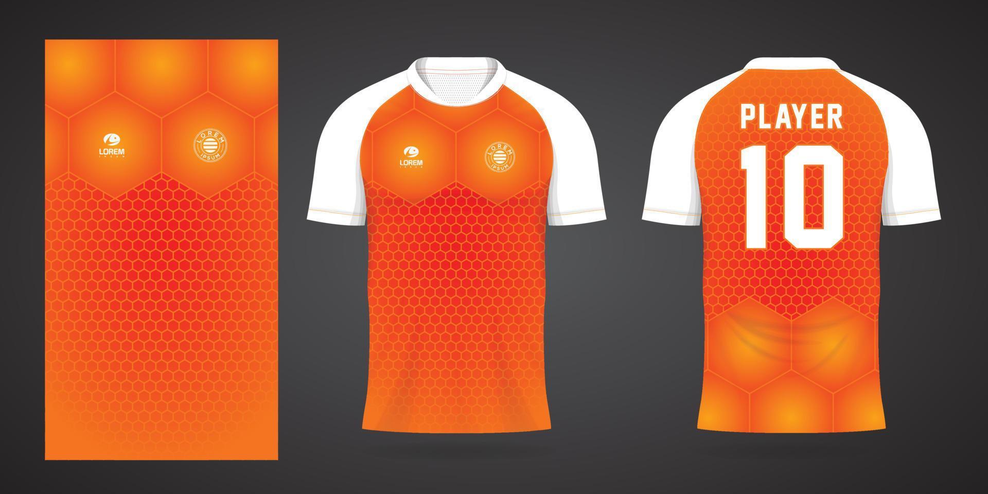 modèle de conception de maillot de chemise de sport orange vecteur