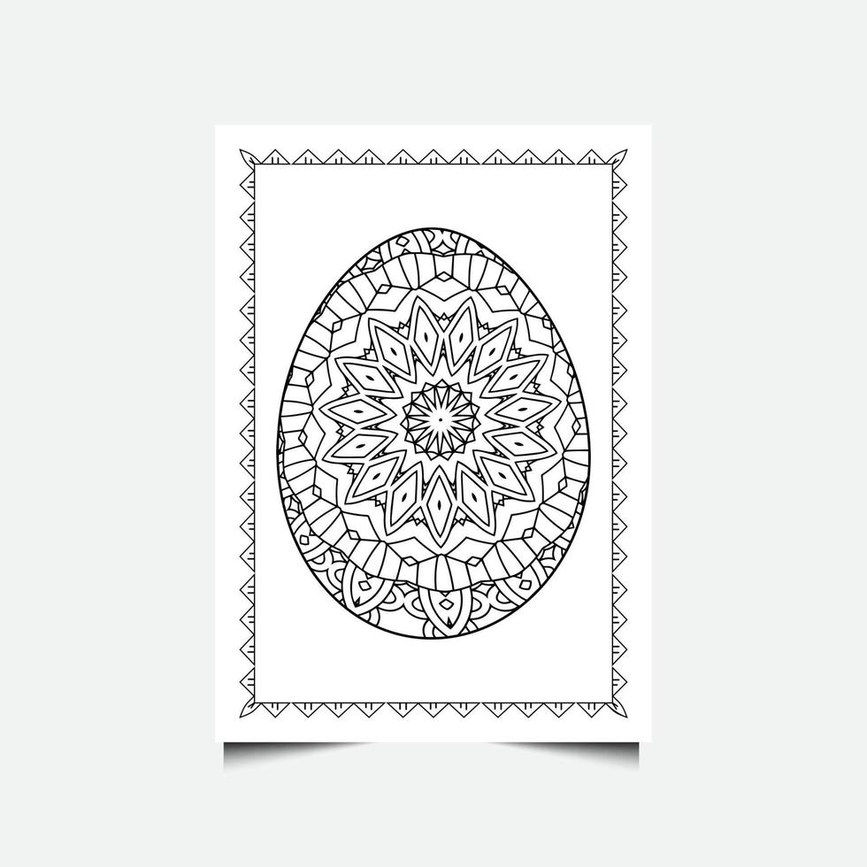 oeuf de pâques floral sur fond blanc. page de coloriage pour enfants et adultes. illustration vectorielle. vecteur