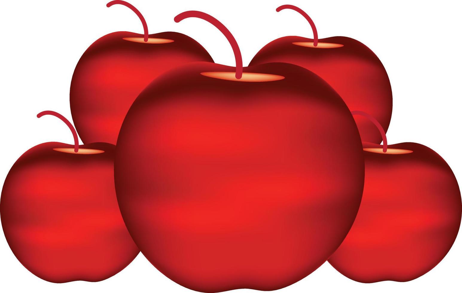 illustration pomme rouge vif pour enfants avec une feuille avec une texture isolée vecteur