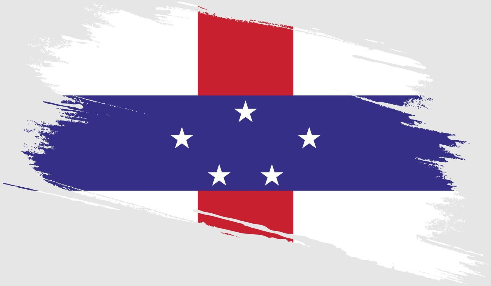 drapeau des antilles néerlandaises avec texture grunge vecteur