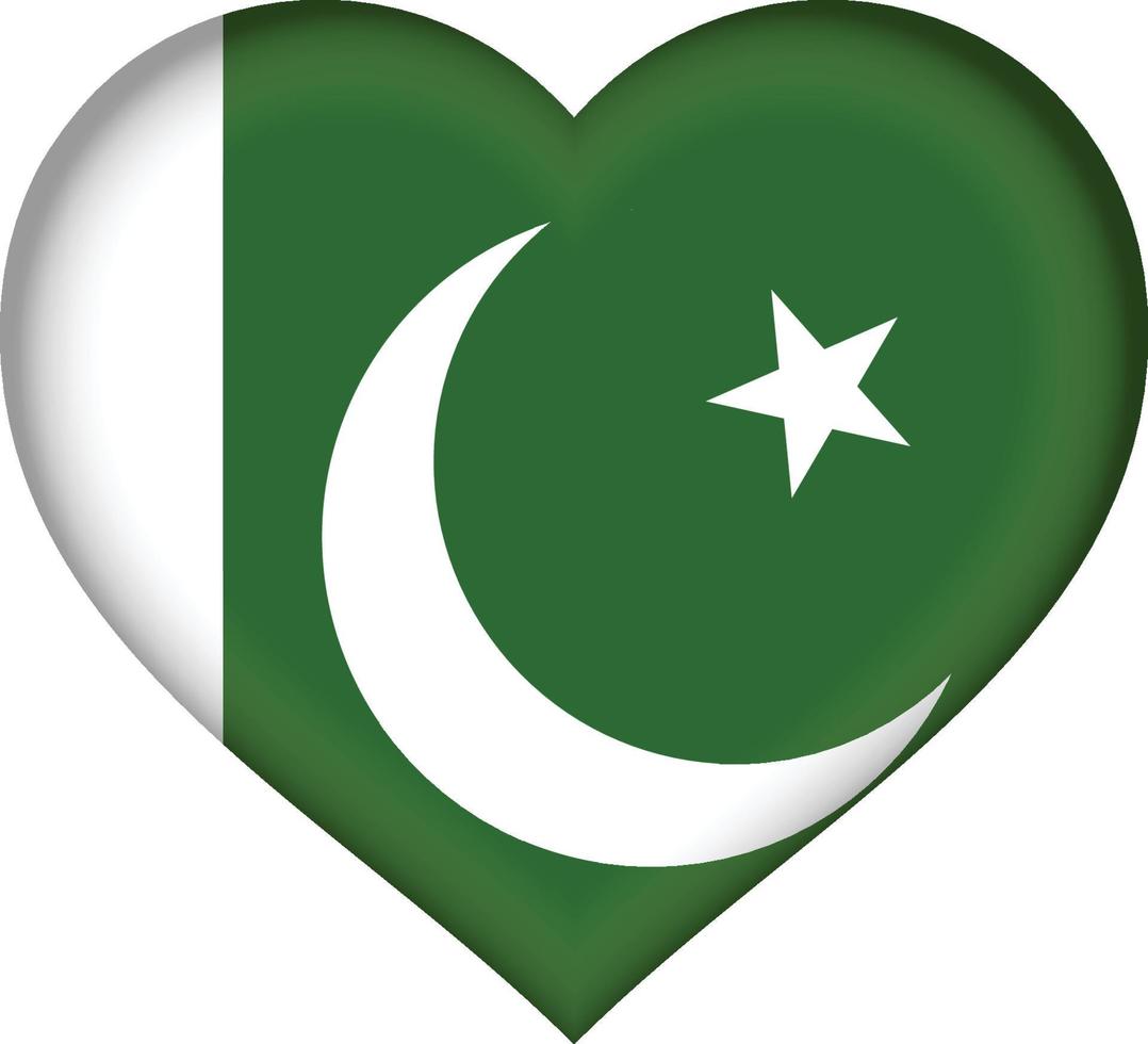 coeur drapeau pakistan vecteur