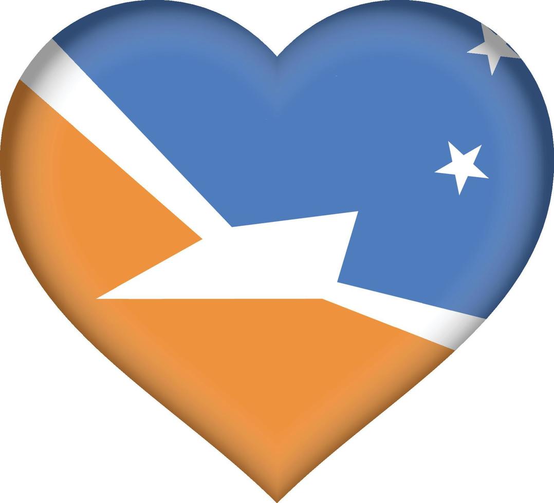 tierra del fuego province argentine drapeau coeur vecteur