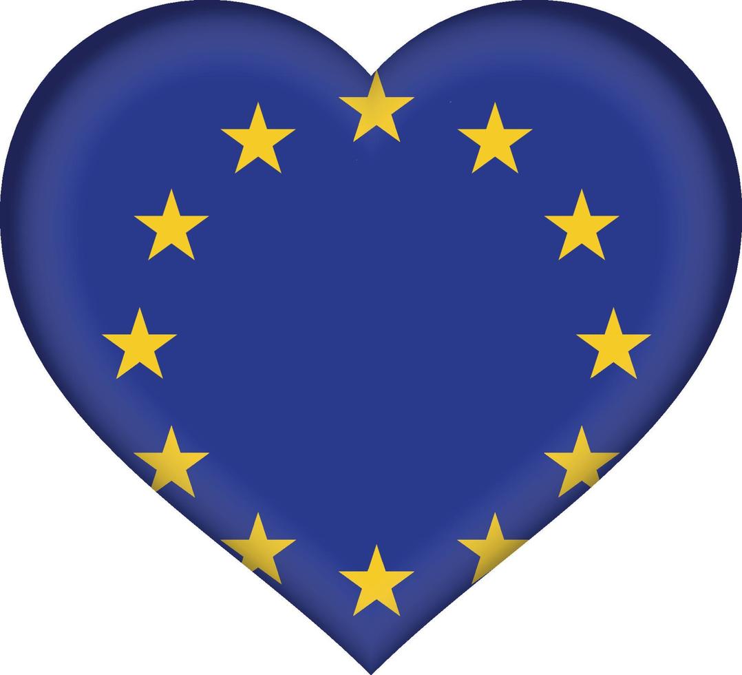 coeur de drapeau de l'union européenne vecteur