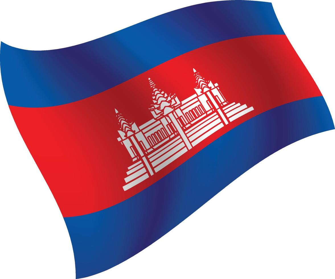 drapeau cambodge agitant illustration vectorielle isolé vecteur