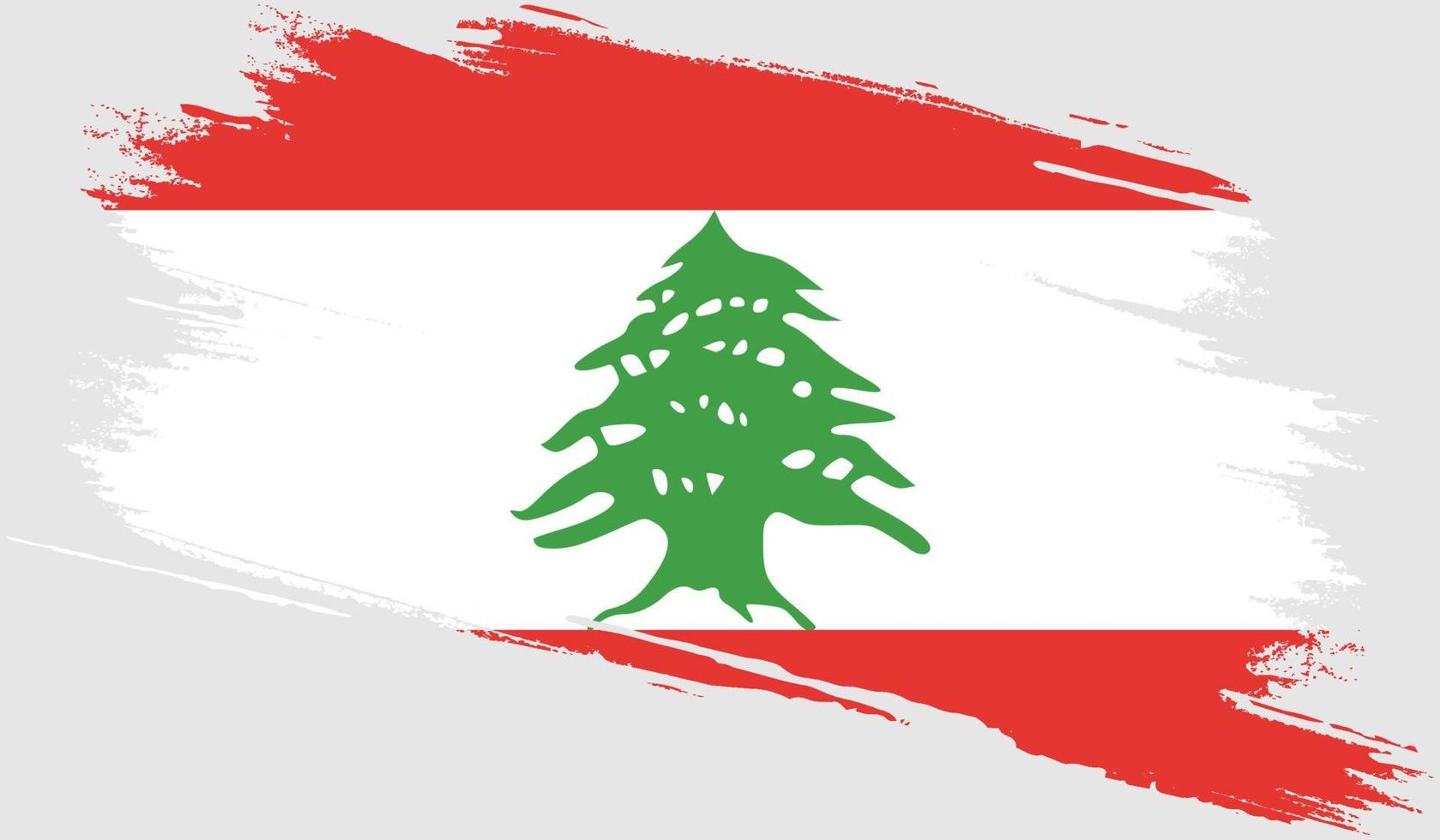 drapeau du liban avec texture grunge vecteur