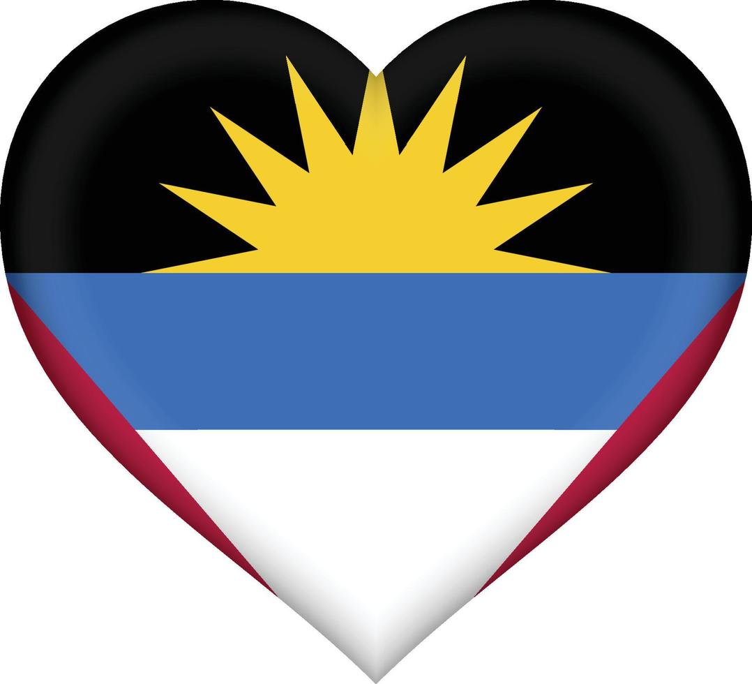 coeur de drapeau antigua et barbuda vecteur