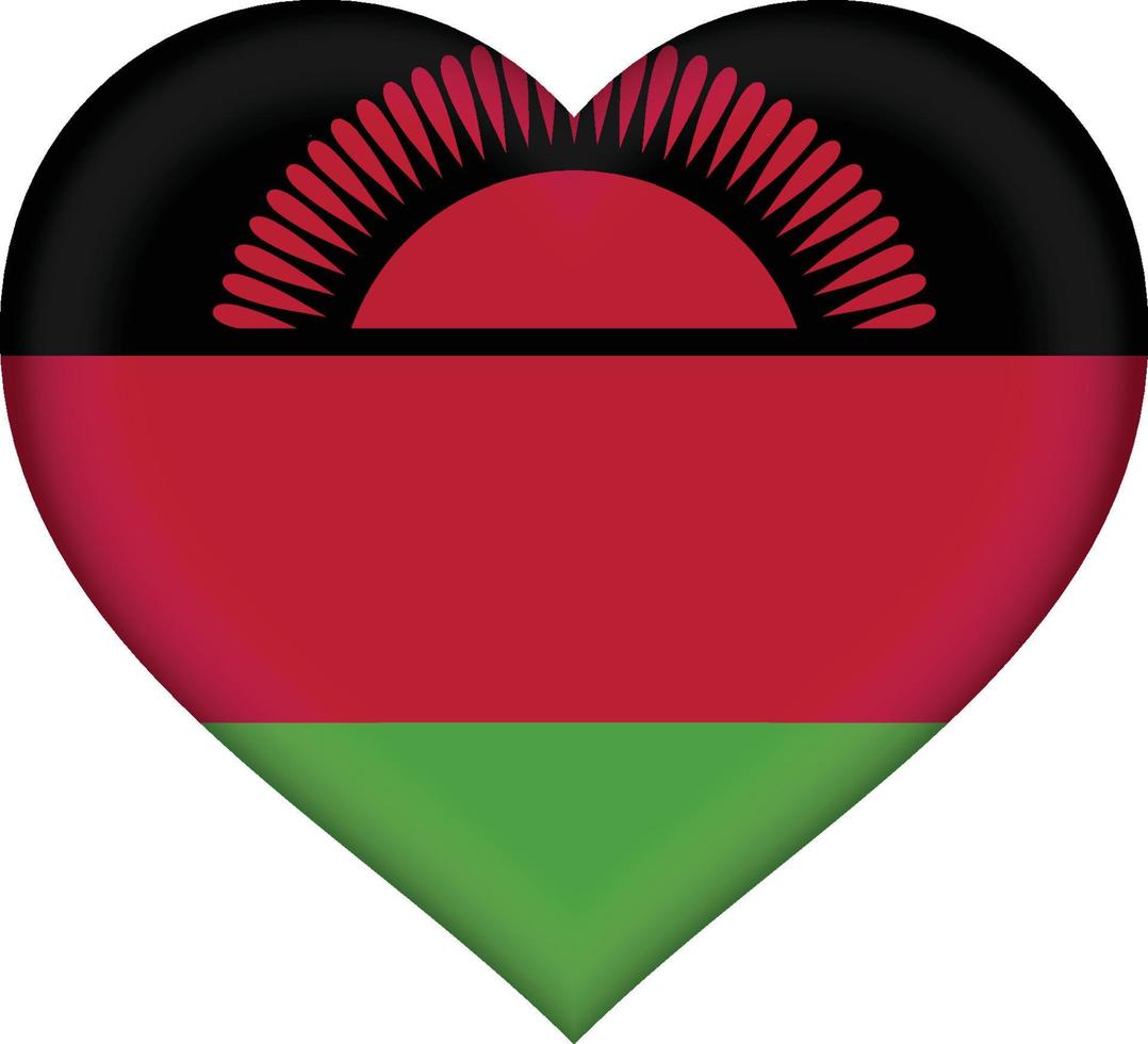 coeur de drapeau malawi vecteur