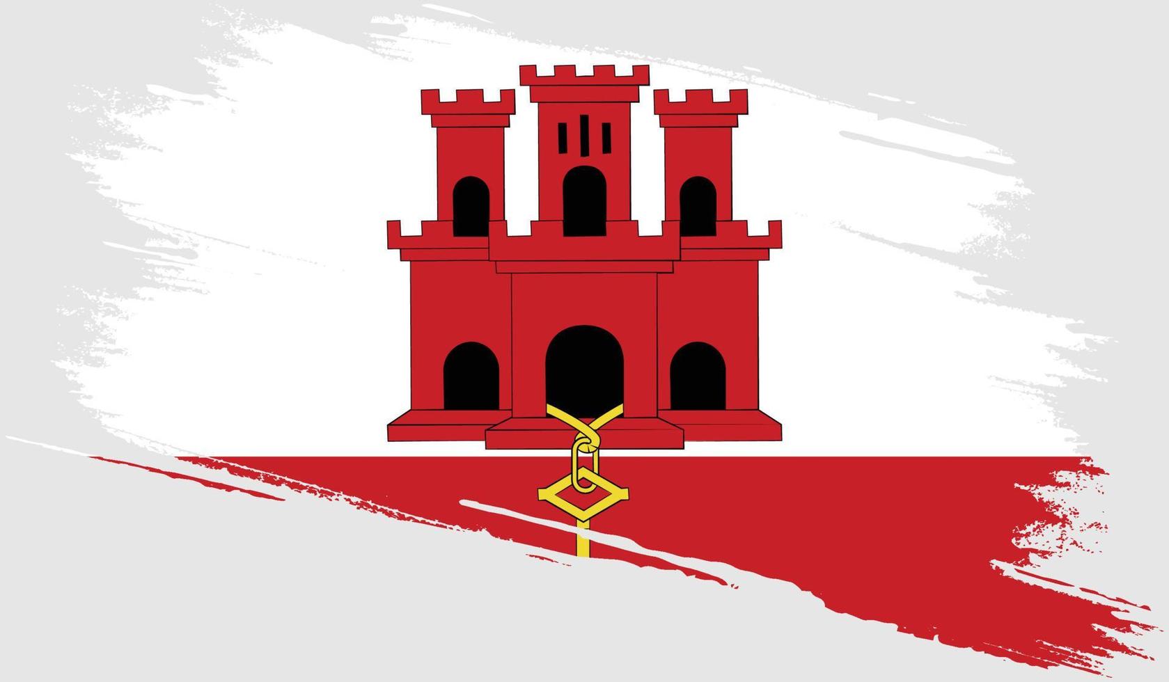 drapeau de gibraltar avec texture grunge vecteur