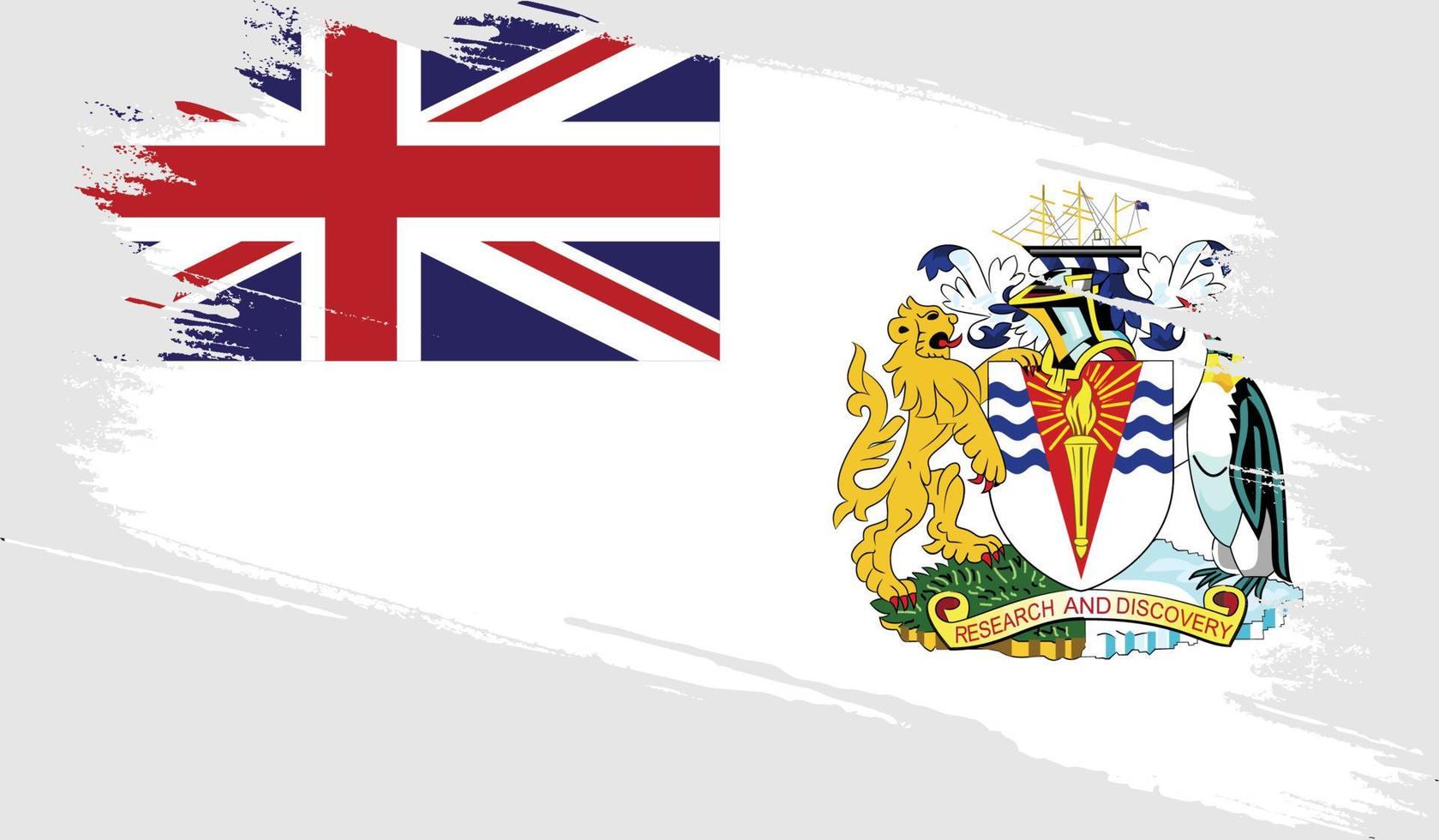 drapeau du territoire antarctique britannique avec texture grunge vecteur