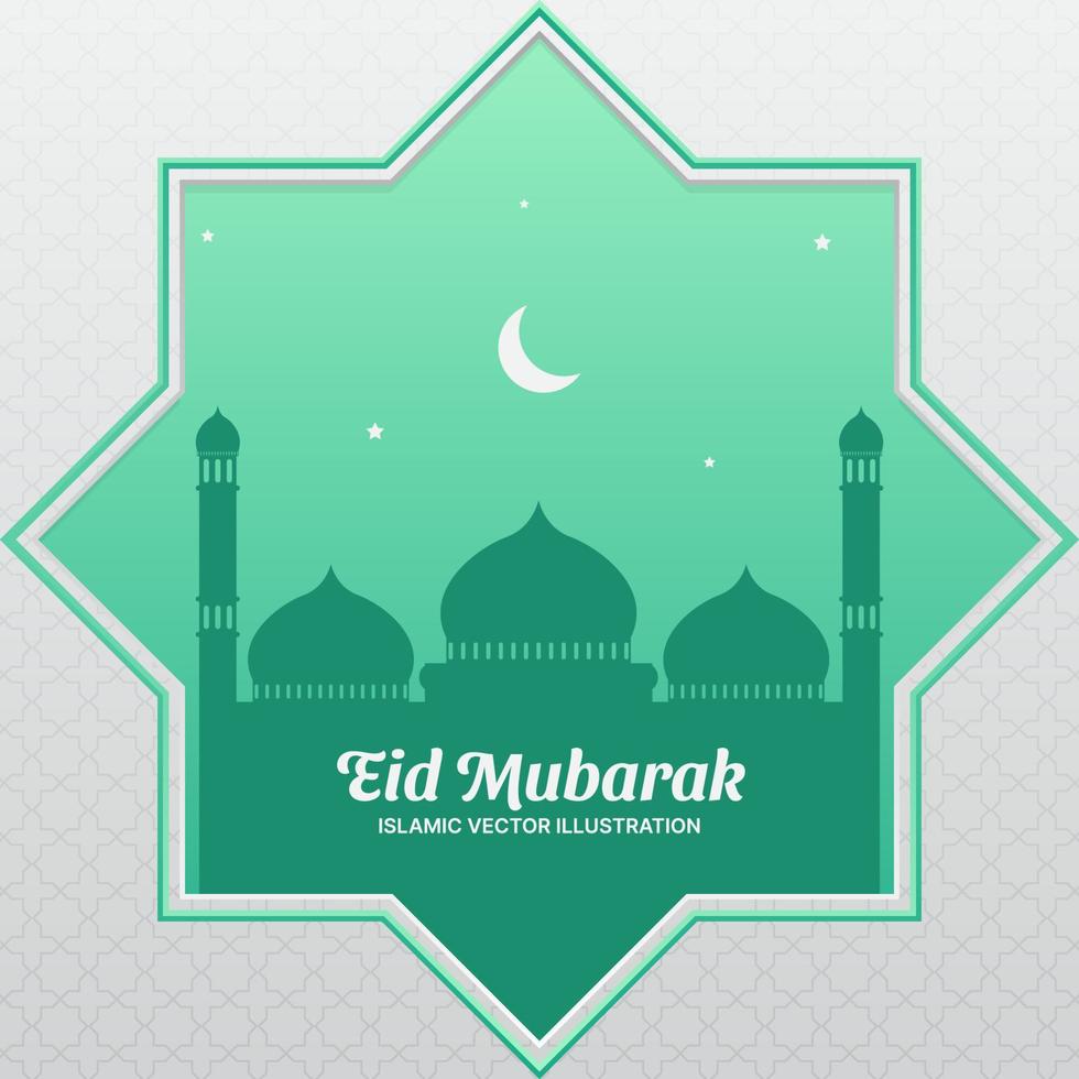 fond de voeux eid mubarak. illustration vectorielle islamique vecteur