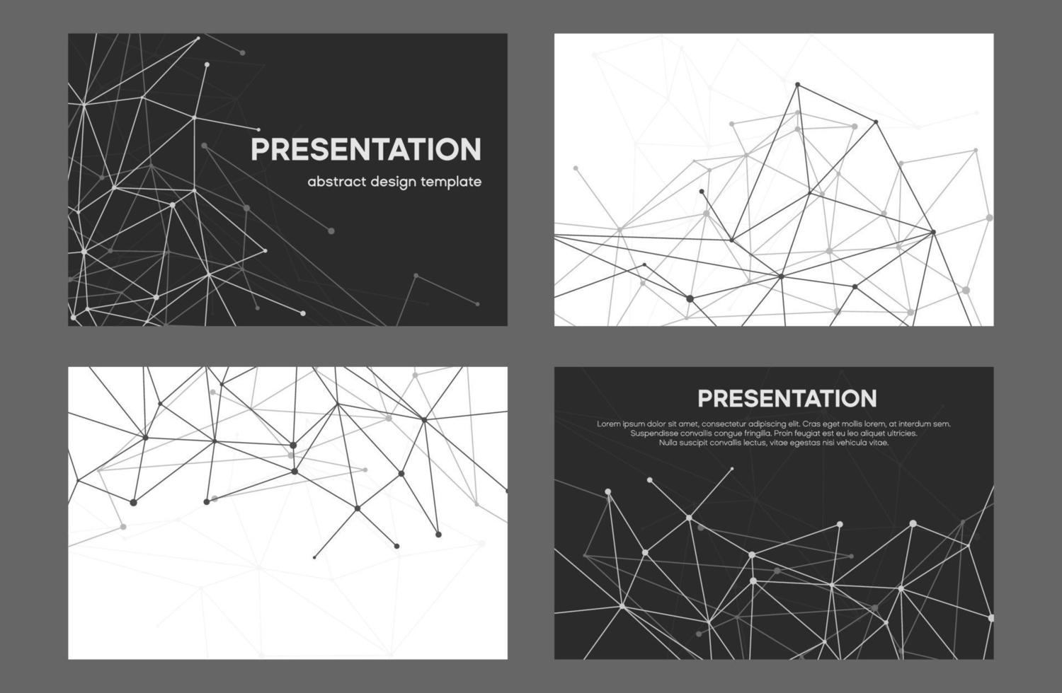 design minimaliste noir et blanc. modèle de présentation pour la représentation globale des données vecteur