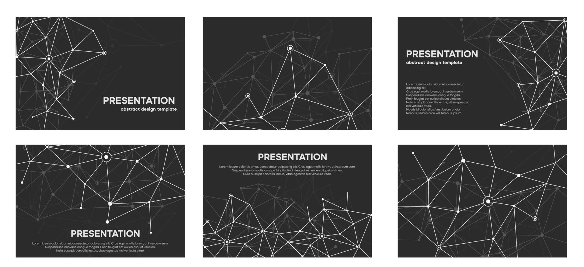 fond sombre ou couverture de présentation. modèle de portefeuille d'entreprise avec connexion circulaire de lignes vecteur