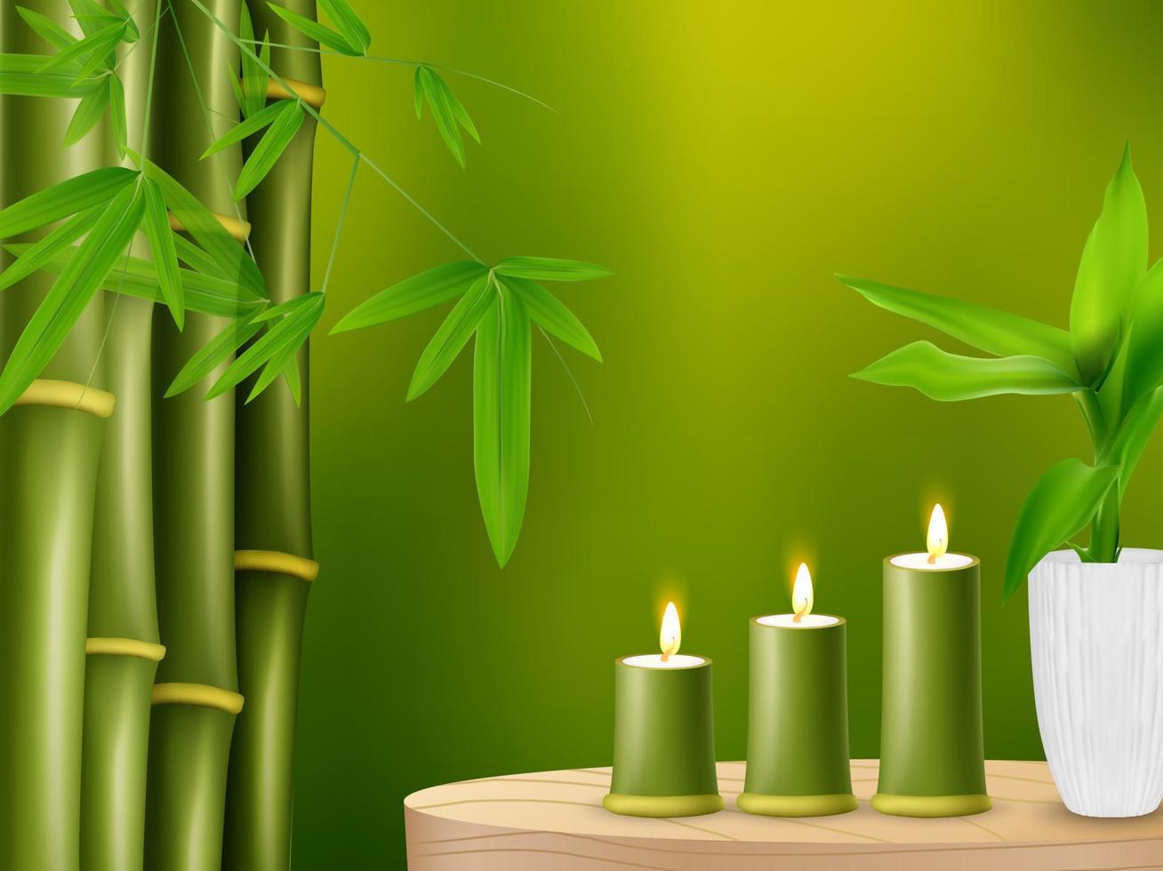 fond de spa avec bambou et bougies vecteur